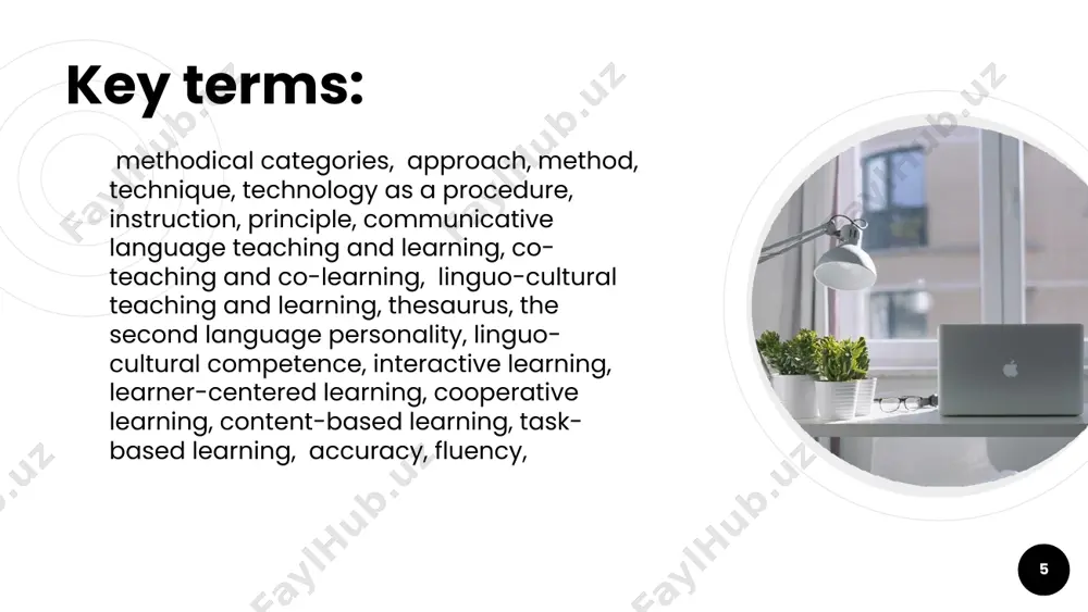 municative approach, focuses on the completion of specific tasks through which language is taught and learned. language learners use the language that they know to complete a variety of assignments, acquiring new structures, forms and vocabulary as necessary. *this could be a problem solving activity or a project, but the task should have a clear objective, appropriate content, a working/application procedure, and a set range of outcomes. 23 task-based learning as learners work to complete a task, they have abundant opportunity to interact. during interaction they facilitate language acquisition, they get to listen to the language which may be beyond their present ability, but which may be assimilated into their knowledge of the target language for use at a later time. little error correction is provided. in this type of learning environment, three- to four-week segments are devoted to a specific topic: ecology, security, medicine, religion, youth culture, etc. students …