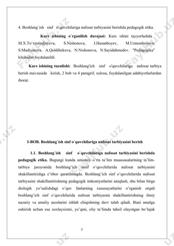 urlariga, maktabning moddiy bazasiga e`tibor beriladi. ularni tahlil qilish, hisobotlarni ko`zdan kechirish, to`g’ri yoki noto`g’riligini aniqlash, o`quvchilar faolliklarining o`sishi bilan taqqoslash,ilg’or pedagogik tajribalarning umumlashtirilishi va joriy etilishi va nihoyat, o`qituvchi-tarbiyachilarning ilmiy-pedagogik faoliyatlarini tekshirish, tegishli chora, tadbirlar belgilash maqsadida o`tkaziladi. estetik hislar ham yuksak axloqiy hislardan hisoblanadi. estetik his deganda biz go'zallikni idrok qilish, go'zallikdan zavqlanish va go'zallik yaratishga intilishni tushunamiz. estetik hissiyot hamma odamlarga xos bo'lgan hissiyotdir. atrofdagi tabiat manzaralari estetik hissiyotlarimizning birinchi manbai hisoblanadi. masalan, bahor faslidagi tog' manzaralari baland qorli qoyalari uzoqlardan mag'rur turishlari odamda estetik lazzatlanish hissini tug'diradi. yomg'irdan so'ng turli rangda jilolanib turuvchi kamalak, gulzorlar yoki kapalak, xuddi dengizdek ko'z ilg'amaydigan ko'm-ko'k paxtazorlar uzoqlarda chiroyli bo'lib ko'rinib turgan dala tepaliklari odamda qandaydir ko'tarinki ruh tug'diradi. odamlar hayotning turli faktlariga va ularning san'atini aks ettirishiga qandaydir go'zallik yoki xunuklik fojiali yoki kulguli, oliyjanoblik va razillik, nafis yoki dag'al hodisalar sifatida munosabatda bo'ladilar. bu hislar tegishli baholarda estetik …