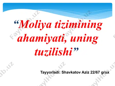 pul muomalasi va moliyaviy siyosat — PPTX