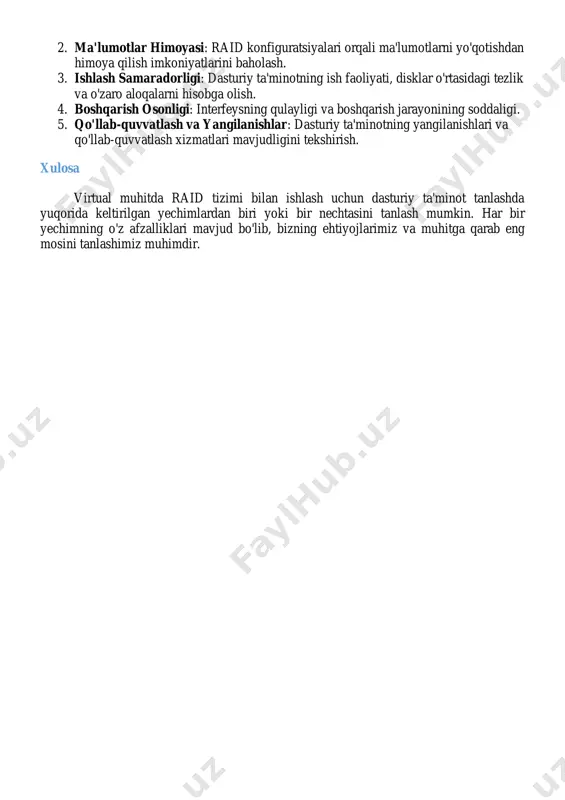 virtual muhitda raid tizimi bilan ishlash uchun dasturiy ta'minotni tanlash - Page 5