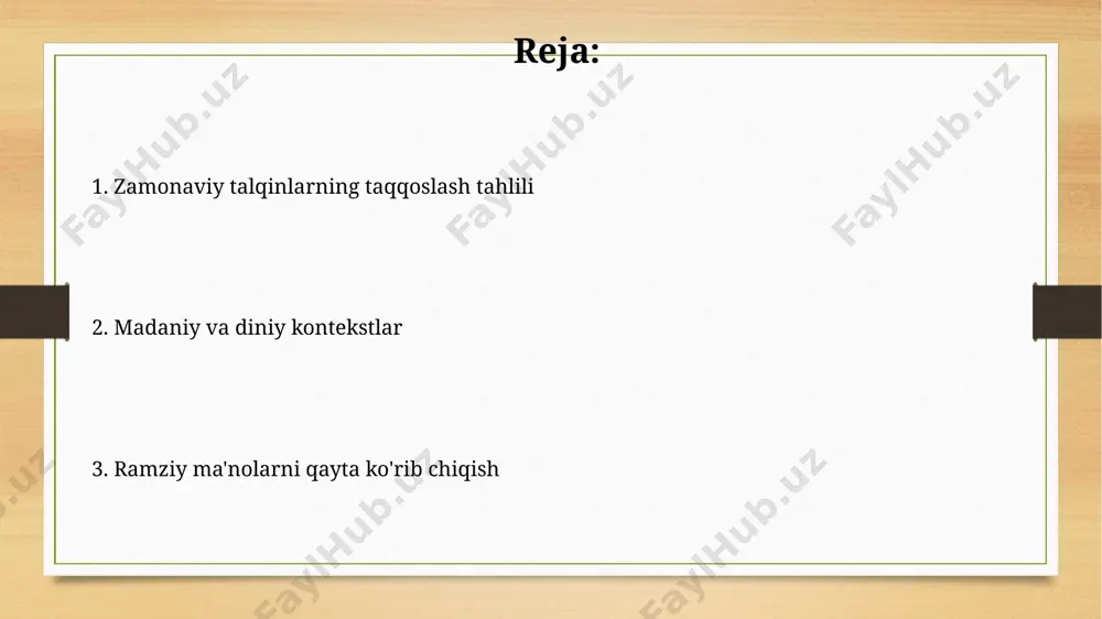 on kabi mamlakatlarda ayol diniy ramzlari, masalan, hijobning taqdim etilishidagi farqlarni kuzatish orqali gender tengsizligining turli darajalarini tahlil qilish mumkin. qadimgi misr mifologiyasidagi isiz va xator kabi ayol xudolarning 20-asr adabiyoti va sanʼatida qayta talqin qilinishi, gender rollari boʻyicha yangi muhokamalarni keltirib chiqardi, ayniqsa, gʻarbiy dunyoda. diniy ramzlar va ommaviy madaniyat turkiyadagi 2016 yildagi davlat to'ntarishi urinishidan keyin diniy ramzlardan foydalanish siyosiy propagandada sezilarli darajada o'zgarib, istanbul va anqara kabi yirik shaharlarda namoyon bo'ldi. hindistonning mumbay shahrida 2008 yildagi terroristik hujumlardan keyin diniy ramzlar milliy birlik va qarshilik ramzi sifatida qayta talqin qilinib, 5 dan ortiq yangi ijtimoiy harakatlar paydo bo'ldi. ramziylikning siyosiylashuvi rossiyaning checheniston respublikasidagi 2000-yillardagi urushlardan keyin, ayrim separatistik guruhlar diniy ramzlardan o'z maqsadlarida foydalanib, ularni propaganda vositasiga aylantirdilar. isroil va falastin mojarosida, diniy ramzlar, masalan, bayroqlar va diniy bayramlar, siyosiy targ'ibot va identifikatsiya belgisi sifatida 50 yildan ortiq vaqtdan beri ishlatilib kelinmoqda. san'atda diniy ramzlarning aks etishi …