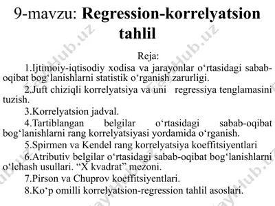 regression-korrelyatsion tahlil — PPTX