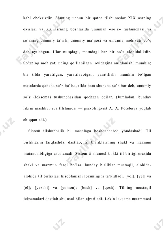 , egalik, kelishik morfemalari bilan emas, balki fe’l nisbatlari bilan bo’lishli-bo’lishsizlik, fe’l shakllari (ravishdosh, sifatdosh, harakat nomi) yoki mayl, zamon, shaxs, son morfemalari bilan qo’shnichilik munosabatlariga kirishadi. jumladan, (yozdirmadi), (yozmoqchi). qayd etilgan qatorlardagi shaklan o’xshash leksemalarning morfemalar bosqichidayoq qo’shnichilik (sintagmatik) munosabatlari butunlay boshqa-boshqa bo’lganligi sababli bu qatorlardagi shaklan o’xshash birliklar, ya’ni [yoz i] va [yoz i, ii] mustaqil, alohida-alohida til birliklari [omonimlar] hisoblanadi. aniqrog’i, bu birliklarning o’zaro o’xshashligi tasodifiydir. sistem tilshunoslik nuq​tai nazaridan ularni mohiyatan tenglashtirib bo’lmaydi. demak, morfemalar bosqichida qurshov omilining qo’llanishiga ko’ra shaklan o’xshash, mazmunan farqli til birliklarining miqdori deyarli ikki baravar kamayadi. quyida, maqsadga muvofiq, leksemalarning valentligi ya’ni leksemalarning birikuvchanligi haqida fikr yuritamiz. [ot1] o’zidan so’ng [min-], [chop-], [o’l-], [o’s-], [chiz-], [ko’r-] kabi leksemalar bilan qo’shnichilik (sintag​matik) munosabatlariga kirisha oladi. masalan, (otimiz yaxshi chopadi), (otga mindi) va h. k. [ot ii] lekse​masi esa [qo’y-], [ayt-], [yoz-] kabi leksemalar bilan qo’shnichilik munosabatlariga kirishadi. chunonchi, (bolaga yaxshi ot qo’yibsiz, …