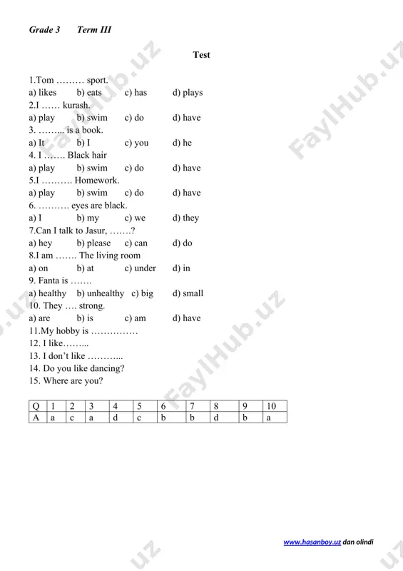english grammar test - Page 3