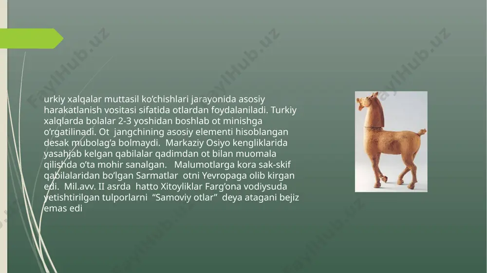 n va kalta yog‘och tayoqchalar tashkil etgan. uzun tayoqchalar bo‘yiga, kelta tayoqchalar eniga qo‘yilib bir-biriga birlashtirilgan. ustidan teri yoki metall tortilgan image1.png image2.png image3.jpg image4.jpg image5.jpg image6.jpeg image7.jpeg image8.jpeg image9.png image10.jpg image11.png image12.png image13.jpg /docprops/thumbnail.jpeg