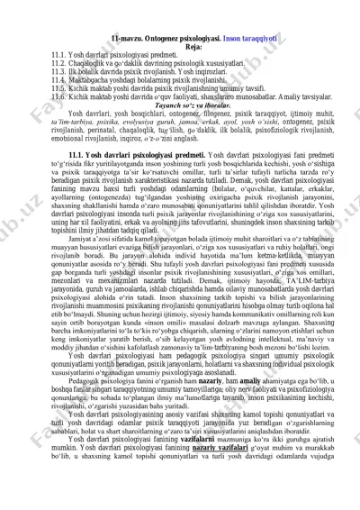 ontogenez psixologiyasi — PDF