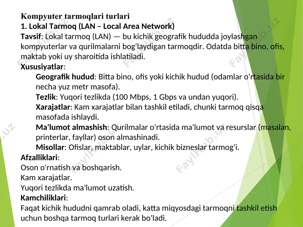 netning tarixi doimiy ravishda rivojlanib bormoqda. dastlab ilmiy tadqiqotlar uchun yaratilgan tarmoq, hozirgi kunda butun dunyodagi odamlar, tashkilotlar va davlatlar o‘rtasida axborot almashishning asosiy vositasiga aylandi. internetning rivojlanishi texnologik yutuqlar va global aloqalar uchun katta imkoniyatlar yaratmoqda. www (world wide web) — bu internetning asosiy xizmatlaridan biri bo'lib, u butun dunyo bo'ylab ulashgan va resurslarni, shu jumladan veb-sahifalar, tasvirlar, videolar va boshqa fayllarni taqdim etuvchi global tizimdir. www asosan html (hypertext markup language) tilida yaratilgan veb-sahifalar va url (uniform resource locator) manzillari orqali resurslarga kirishni ta'minlaydi. www ning tarixi: 1989-yil: tim berners-lee tomonidan www yaratildi. u cern (yevropa yadro tadqiqotlari markazi)da ishlayotgan paytda, ilmiy tadqiqotlarni va ma'lumotlarni birlashtirish uchun tizimni yaratdi. 1991-yil: www umumiy jamoatchilikka ochildi va u internetda yangi kommunikatsiya shaklini yaratdi. bu paytdan boshlab www o'zgarib borib, internetning eng asosiy xizmatlaridan biriga aylandi. www ning asosiy elementlari: web sahifalar: web sahifalari, html tilida yozilgan, internet orqali ko'rinadigan matn, …