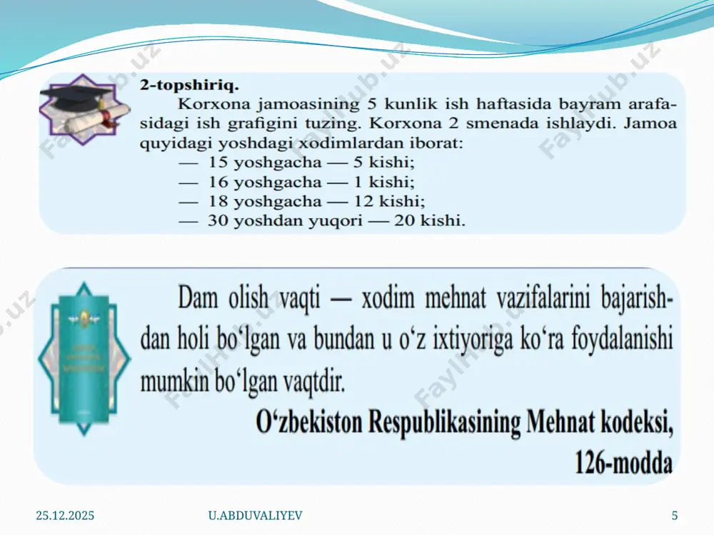 ish vaqti va dam olilish vaqti - Page 5