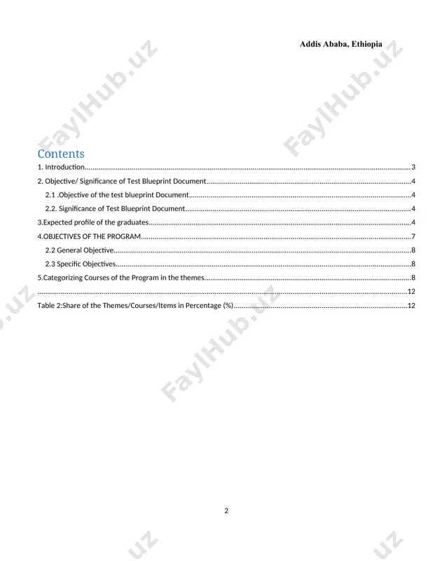 ormance in all dimensions of knowledge, skill and attitude. the carefully planned test construction contributes to improve the overall quality of the test in terms of test content validity, difficulty level, discrimination power and test reliability. test preparation is not an easy task; it requires a careful planning and guideline to make the task simple. test construction needs the preparation of test blue print. test blueprint is defined as a complete plan that explains how to develop a test. the term refers to a map or specification of assessment to ensure that all aspects of the curriculum and educational domains are covered by the assessment programs over a specified period of time. it helps curriculum developers/test constructors to match various competencies with the course content and the appropriate modality of assessment. generally, test blueprint will help to ensure tests: 1) appropriately assess the achievement of instructional objectives of the course; …