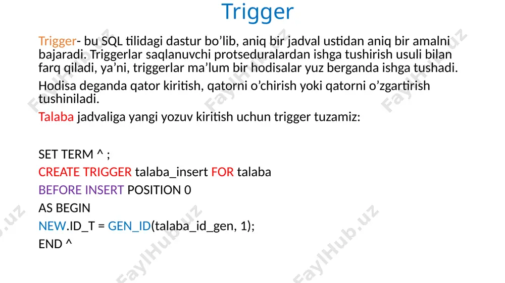 generator va ttrigger yaratish - Page 5