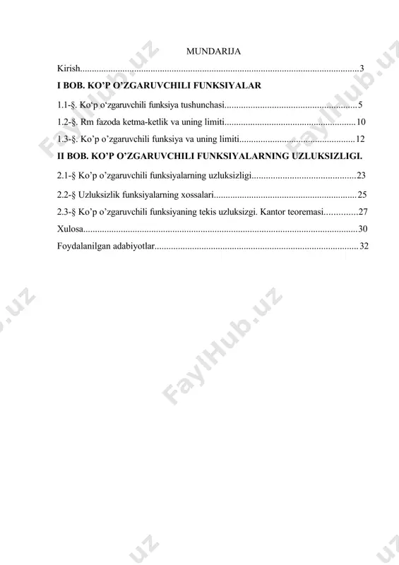 ini o’z qo’liga olishga qodir bo’lgan farzndlarimiz bugun minbarga chiqmoqda. ma’lumki, davlat ta’lim standartlarida uzluksiz ta’lim tizimining har bir mustaqil ta’lim turi boshqa ta’lim turlari va bosqichlari bilan uzluksizlik va uzviylik tamoyillariga asosan bog’lanishi ko’zada tutilgan.shu o’rinda har bir ta’lim turi va bosqichi o’ziga xos xususiyatlarga ega bo’lib, oldingisidan keyingisiga o’tishda ta’lim jarayoni samarali kechishi uchun o’qituvchi va o’quvchidan alohida tayyorgarliklarni talab etishi aniq. bunday muammolar asosan o’rta maxsus, kasb – hunar va oliy ta’lim muassasalar o’rtasidagi ta’lim mazmuni va jarayonini tashkil etishdagi uzluksiz va uzviylik masalasini hal etishda mavjuddir. bu borada 3 matematika fani katta imkoniyatlarga ega. shunday ekan, matematika fani izchil, bosqichma – bosqich boshqa fanlar bilan aloqadorlikda o’rganish o’quvchilar mustaqil fikrlash qobiliyatini o’stirishga yordam beradi. respublikamizda matematika fani asoslari turli bosqichlarda faoliyat ko’rsatayotgan ta’lim muassasalarining ta’lim mazmuniga mos ravishda o’quvchilarning psixologik va pedagogok xususiyatlariga muvofiq muayyan izchillikni o’rnatish fanlar, boblar, mavzular, o’quv materiallari orasida uzviylikni ta’minlash asosida …