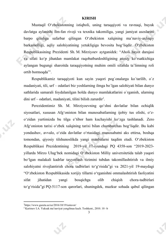 ‘lib, unda turli xil lisoniy va nolisoniy (ekstralingvistik) omillar amal qiladi. shu nuqtai nazardan ogahiy asarlarida qo‘llanilgan forsiy o‘zlashmalarni o‘rganish bugungi kunning dolzarb mavzulardan biri hisoblanadi. mavzuning o‘rganilganlik darajasi. mavzuni o‘rganar ekanmiz, uning o‘tkan yillar ichida ayrim tadqiqotlar olib borilganligi kuzatiladi. o‘zbekistonlik tadqiqotchilardan o‘zlashmalar yuzasidan begmatov e ., quronbekov a ., eron tilshunoslaridan malikushshuaro muhammadtaqi bahor , hayot omuriy , abulqosim rodfar hamda rus eronshunosligida bu borada salmoqli ishlar amalga oshirilgan. jumladan b.z. xolidov , v.v. belkon , l.n. kiseleva , l.s. peysikov va yu. a. rubinchiklarning tadqiqotlari mavjud. tadqiqot ishining maqsadi. tadqiqot ishining maqsadi ogahiy asarlaridagi ba’zi tanlab olingan o‘zlashmalarni leksik va semantik hamda genetik jihatdan o‘rganish hamda tahlil qilishdan iborat. tadqiqot ishining vazifalari. tadqiqotimizda quyidagi vaifalarni o‘z oldimizga maqsad qilib oldik: - o‘zlashmalar haqida o‘zbek, eron hamda rus tilshunoslarining nazariya va qarashlarini atroflicha o‘rganish va tadqiq qilish; - ogahiy asarlaridagi ba’zi tanlab olingan o‘zlashmalarni leksik va semantik jihatdan …