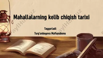 mahallalarning kelib chiqish tarixi — PDF