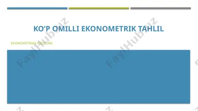 ko’p omilli ekonometrik tahlil — PPTX