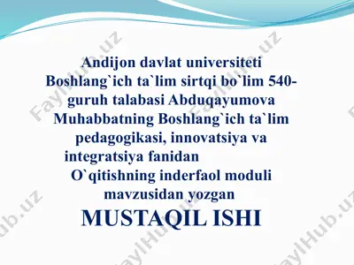 o`qitishning interfaol modullari — PPTX