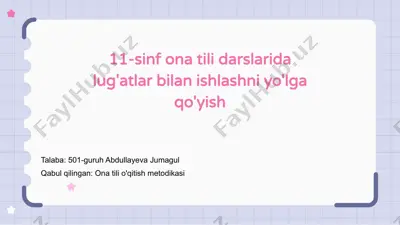 ona tili o'qitish metodikasi — PPTX