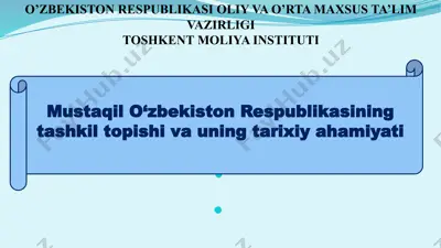 o‘zbekiston respublikasining tashkil topishi va uning tarixiy ahamiyati — PPTX