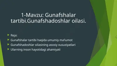 gunafshalar tartibi — PPTX