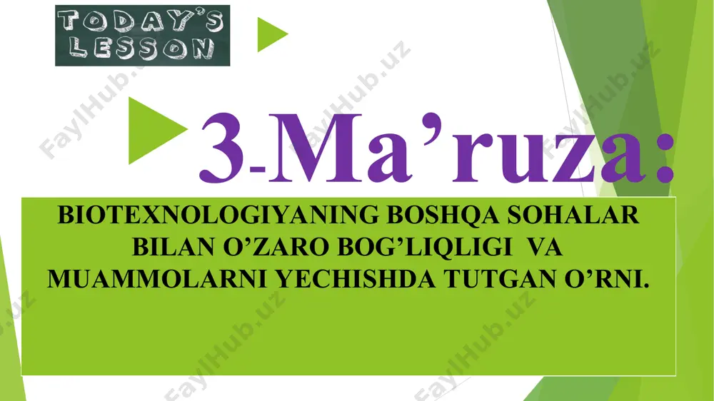 qiy qilgan soha bo’lib, farmasevtika sanoati davlat aksionerlik konserniga qaraydi. ayniqsa, u aqsh da, angliyada, yaponiyada, fransiyada, italiyada keng taraqqiy etgan. masalan, aqsh da har yili 100 millionlab dollarga sotiladigan miqdorda antibiotiklar ishlab chiqariladi. antibiotiklarni sanoat usulida tayyorlash - murakkab, ko’p bosqichli bo’lib, bir qancha texnologik ketma-ketlikni o’z ichiga oladi 2 1 3 4 antibiotikani biosinteziga mo’tadil sharoit yaratish kultural suyuqlikga birlamchi ishlov berish antibiotik moddalarni ajratish va uni tozalash tayyor maxsulotni ajratish, tozalash va dori shaklida sotishga tayyorlash garmonlar nafaqat tibbiyotda, balki chorvachilikda ham keng ishlatiladi. tabiatda ikki xil garmonlar uchraydi: oqsil - peptid va steroid tabiatli garmonlar. birinchi guruh garmonlar har xil uzunlikka ega bo’lgan peptidlardan tashkil topgan bo’lsa, ikkinchi guruh garmonlar – steroidlardan tashkil topgandir. biotexnologik usullardan foydalanib –fermentlar; ingibitorlardan; v - glyukozidazalar, amilazalar; proteaza qon faktoralari (to’qima plazmigarmonlar aktivatori, odam qoni albumin zardobi, garmonlar (insulin, proinsulin, interferonlar, inson o’sishiga garmon, samototropin) va boshqalar olinadi. fermentlar ishlab …