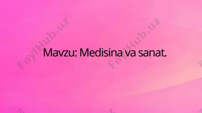 medisina va sanat — PPTX