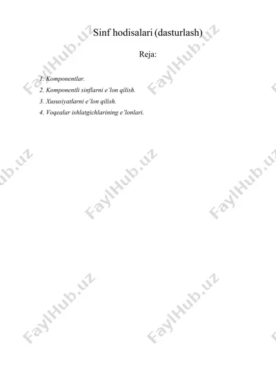 sinf hodisalari (dasturlash) — DOC