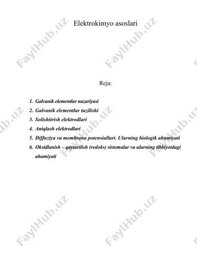 elektrоkimyo asoslari — DOC
