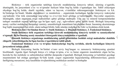 biokimyoga kirish — PPTX