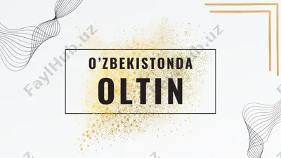 o'zbekiston oltin iqtisodiyoti — PDF