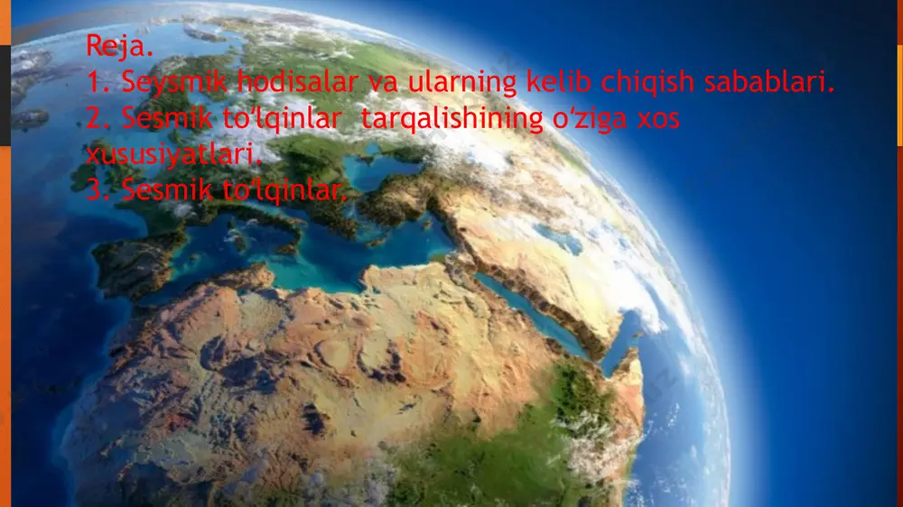 atlari supyerpozitsiya nuqtai nazari. muhitda bir necha tolqin bir vaqtning ozida tarqalganda ularning har biri huddi boshqalari yoqdek harakat qiladi. lekin tolqinlar muhitning biror nuqtasiga bir vaqtda etib kelganda, zarralarning tebranishlari tolqinlarning bir-biriga ustma- ust tushish natijasidek namoyon boladi (intyerfyerensiya kuzatiladi). ozaro bogliqlik nuqtai nazari. agar seysmik tebranishni qozgatuvchi va qabul qiluvchi manbalarning joylarini ozaro almashtirilsa, unda shu nuqtalarda kuzatish vaqti, tolqinning shakli va zarralarning tebranish sifati ozgarmaydi. 1906 yilda seysmologlar birinchi marta yerning yadrosini aniqlashgan, 1914 yilda esa gutenberg yer yadrosi chuqurligini (2885 km) seysmik malumotlar boyicha hisoblab chiqgan. tashqi yadro chegarasida boylama tolqinning tezligi 13,6 km/s dan keskinlik bilan 8,1 km/s gacha pasayadi. kondalang tolqin esa tashqi yadroda umuman tarqalmaydi. bunday holat esa tashqi yadroning suyuq holda ekanligidan dalolat beradi yilda daniyalik olima leman qattiq ichki yadroni ajratadi. leman hisobi boyicha ichki yadroning chuqurligi 5000 km atrofida yilda yugoslav olimi moxorovichich seysmik tolqinlarning tezligi tahminan 35 km chuqurlikda …