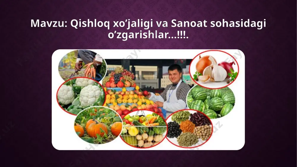 ga mo'ljallangan strategiyasi ishlab chiqilmoqda. bu iqtisodiyotimizning asosiy o'sish nuqtasi, "drayveri" bo'ladi. ming-minglab ish joylari yaratiladi, odamlarning daromadi oshadi. yig'ilishda mazkur strategiyani amalga oshirish uchun zarur bo'lgan muhim vazifalar belgilab berildi. bunda, avvalo, qishloq xo'jaligi yerlarining aniq hisobini yuritish, ulardan foydalanishni takomillashtirish lozimligi qayd etildi. shundan kelib chiqib, "yergeodezkadastr" qo'mitasiga 2021 yil oxirigacha respublikaning barcha hududlarida yerni hisobga olish ishlarini yakunlash, yer hisobini yuritish bo'yicha yagona elektron bazani yaratish topshirildi. qayd etilganidek, unumdorlikni oshirishga, ko'p yillik mevalar yetishtirishga intilishi uchun yer egalarining ertangi kunga to'la ishonchi bo'lishi kerak. shu bois prezidentimiz qonunchilikni qayta ko'rib chiqib, yer ajratishning shaffof tizimi va yerga bo'lgan huquqning kafolatlanishini ta'minlash zarurligini ta'kidladi. qishloq xo'jaligida suvdan to'g'ri foydalanish ham juda muhim masala. tahlillarga ko'ra, yurtimizda ekin maydonlariga milliardlab kub metr suv yo'naltirilsa-da, uning faqat 60 foizi ekinlarga yetib boradi, 40 foizi sug'orish tizimlarida va sug'orish jarayonida yo'qotiladi. jahon suv resurslari instituti tahminlariga ko'ra, 2040 yilga borib …