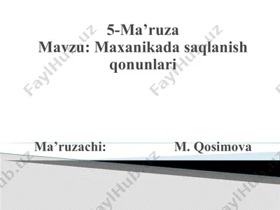 mexanikada saqlanish qonunlari (5-ma’ruza) — PPTX