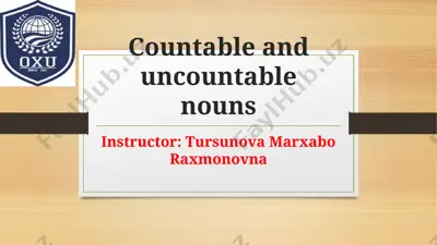 countable and uncountable nouns — PPTX
