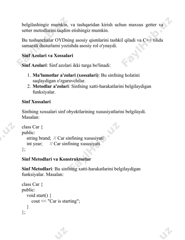 gan en bilan bir xil cout << "umumiy to'rtburchak uchun:" << endl; printshapeinfo(&rect); cout << "kvadrat uchun:" << endl; printshapeinfo(&sq); return 0; }