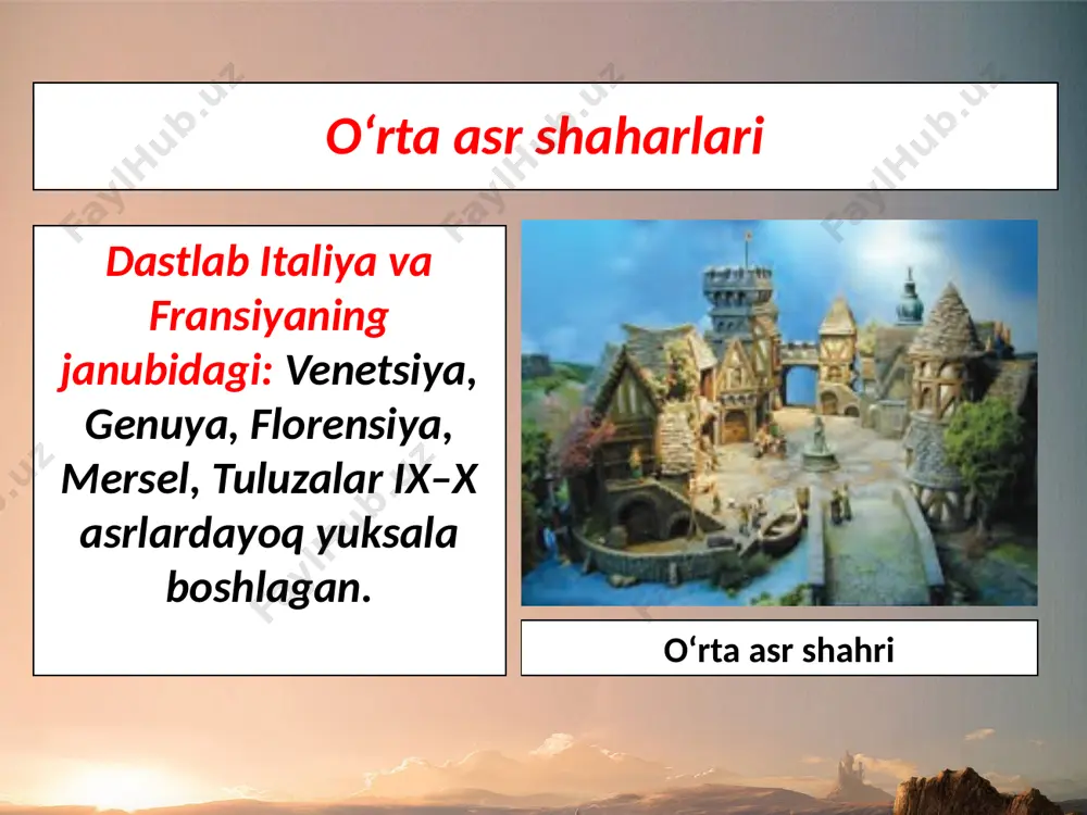 yevropada o‘rta asr shaharlari. 7- sinf - Page 5