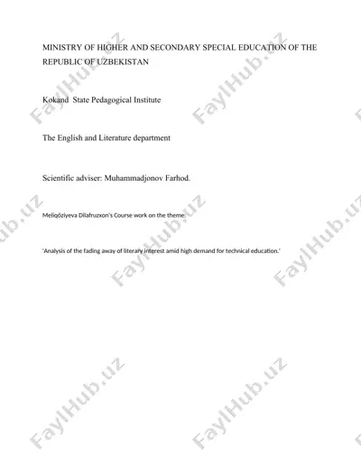 meliqõziyeva dilafruzxon's course work — DOC