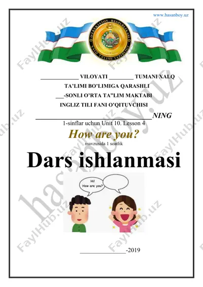 english lesson plan: how are you? — DOCX