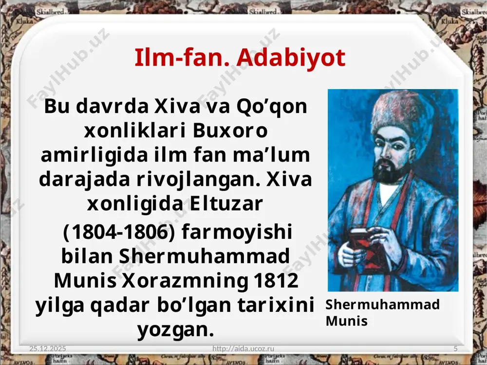 xix asr o‘rtalarida o‘rta osiyo aholisining madaniy hayoti 9 -sinf - Page 5