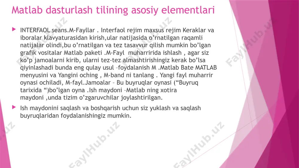 matlab dasturining grafik imkoniyatlaridan foydalanish - Page 5