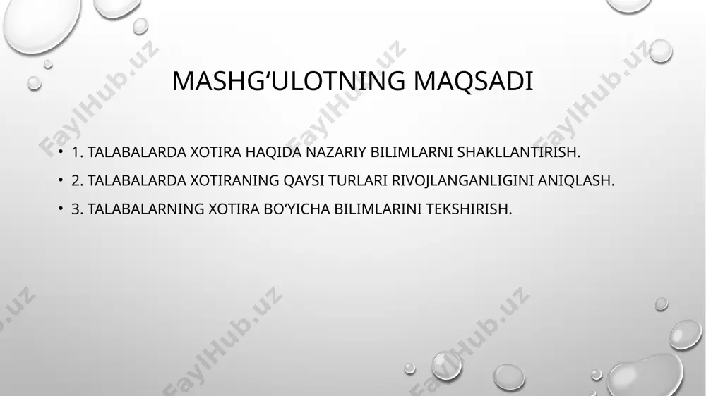 o‘ziga xos bo‘lib, butun hayot davomida davom etib keladi. qisqa muddatli xotira juda ko‘p ma’lumotni qayta ishlashga qodir bo‘lib, unda ortiqcha moddalar yo‘q qilinadi. operativ ma’lumotlarning taassurotlarini eslab qolishga yordam beradi. operativ xotiraning eng keng tarqalgan misollaridan vizual operativ xotira sifatida ham tanilgan "ikonik xotira" juda qisqa tasvirni o‘z ichiga oladi. "exoik xotira", shuningdek, eshitish sezgi xotirasi deb ham nomlanadi. ushbu turdagi operativ xotira uch-to‘rt sekundgacha davom etishi mumkin. "taktik xotira" operativ xotiraning juda qisqa vaqtini o‘z ichiga oladi. ushbu turdagi operativ xotira taxminan ikki soniya davom etadi. tizimlilik va ketma ketlik tamoyili xotira qanday ishlashini tavsiflovchi jarayonlarning qisqacha mazmuni: esda olib qolish esda saqlash qayta esga tushurish unutish xotiraning turli nazariyalari asosida tadqiqotchilar tomonidan olingan faktlar nemis olimi g. ebbinggauz xotira mexanizmidagi ayrim qonuniyatlarni umumlashtirib, xulosalar chiqardi: materialni yodlashda uning boshlanishi yoki oxiri eng yaxshi takrorlanadi (qirra effekti); ma'lum vaqt ichida materialni bir necha marta takrorlasangiz, yodlash yaxshiroq bo'ladi: …