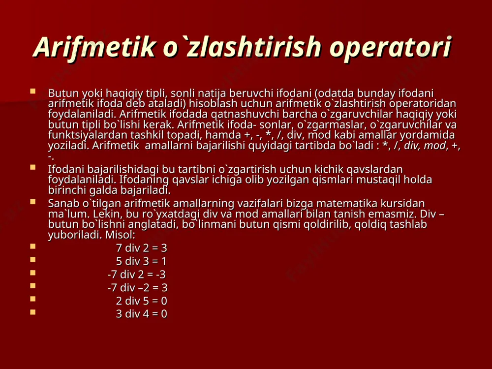paskal tilining asosiy operatorlari - Page 5