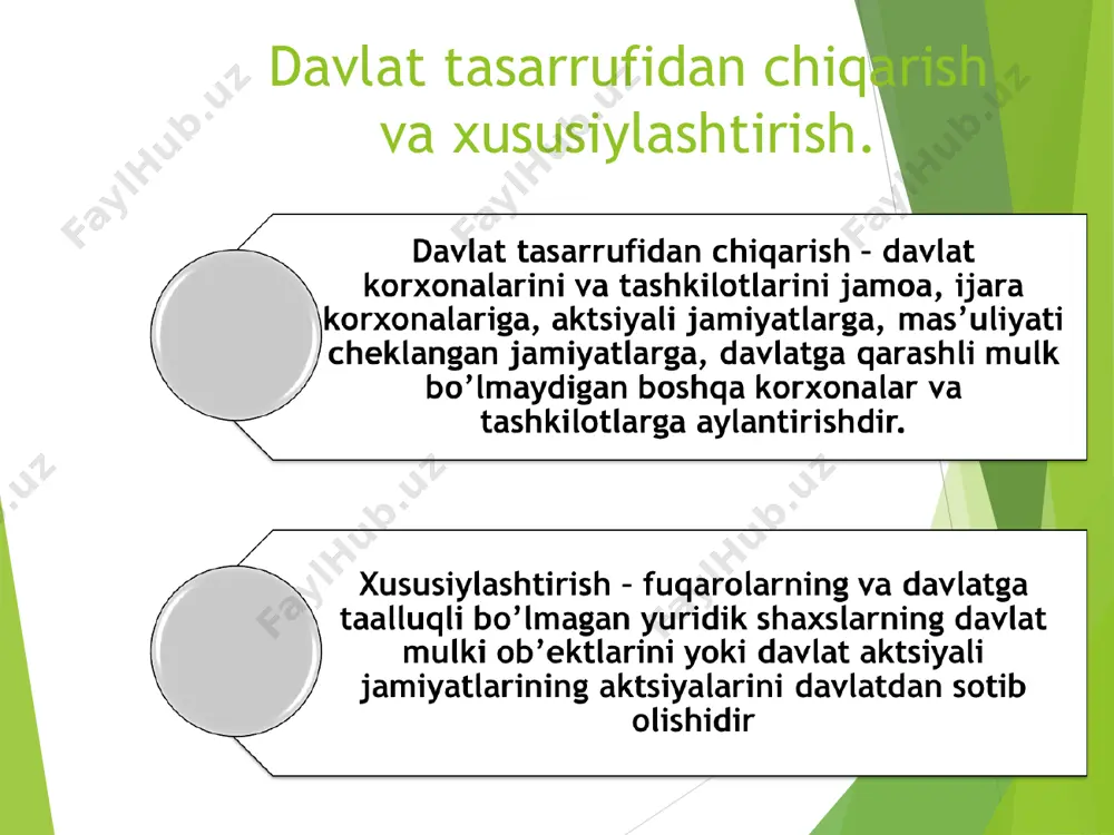 mulkni davlat tasarrufidan chiqarish, xususiylashtirish - Page 5