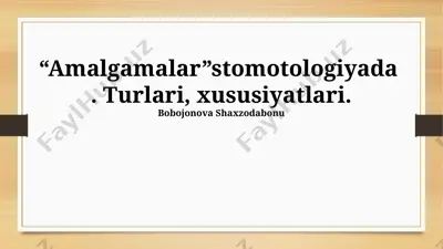 amalgamalar — PPTX