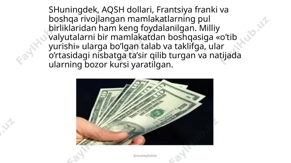 shqa nufuzli xalqaro tashkilotlar qatorida xvfga aʼzo boʻlib kirishi uchun shartsharoit yaratdi. 1992 y.ning 2 iyulida "oʻzbekiston respublikasining xalk,aro valyuta fondi, xalqaro tiklanish va taraqqiyot banki, xalqaro rivojlanish uyushmasi, xalqaro moliya korporatsiyasi, investitsiyalarni kafolatlash boʻyicha koʻp tomonlama agentlikka aʼzoligi toʻgʻrisida" oʻzbekiston respublikasi qonunining qabul kilinishi mamlakatimizni xvfga teng huquqli aʼzo boʻlib kirishi uchun huquqiy asos boʻldi. 1992 y. 27 apr.da oʻzbekiston xvf aʼzoligiga qabul qilindi va toshkent sh.da uning vakolatxonasi ochildi. 1998 y. 18 martda oʻzr vazirlar mahkamasining "xalqaro valyuta fondi bilan hamkorlikni chuqurlashtirish boʻyicha choratadbirlar toʻgʻrisida" qarori qabul qilindi va respublikaning xvf bilan aloqalarini yanada rivojlantirish tadbirlari ishlab chiqildi. 2002 y.da oʻzbekiston hukumati va xvf oʻrtasida memorandum imzolandi. 2003 y.ning iyun oyida oʻzbekiston respublikasi hukumati va markaziy banki tomonidan "joriy xalkaro operatsiyalar boʻyicha milliy valyutani erkin ayirboshlash boʻyicha harakat rejasi" ishlab chiqildi va u xvfga taqsim etildi. 2003 y.ning 15 okt.da oʻzbekiston respublikasi xvf bitimining 8moddasiga imzo chekdi va …