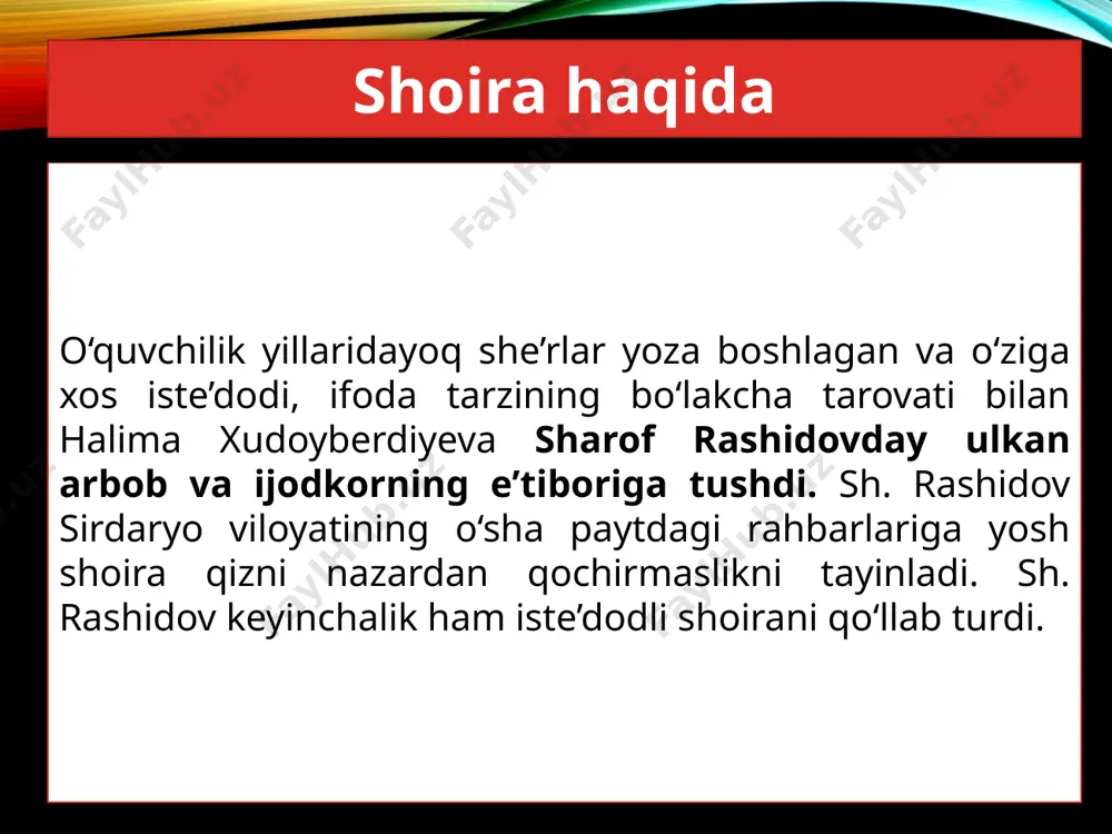 halima xudoyberdiyeva hayoti va ijodi. she’rlari - Page 4