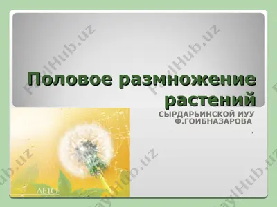 polovoe razmnozhenie rasteniy — PPT