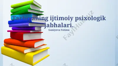 tarbiyaning ijtimoiy psixologik jabhalari — PPTX