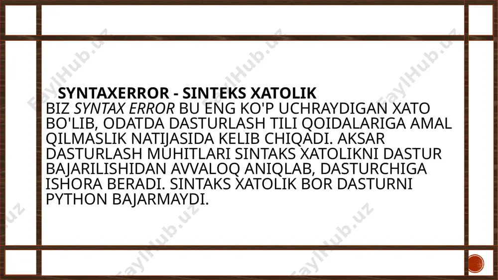 xatolar bilan ishlash - Page 5