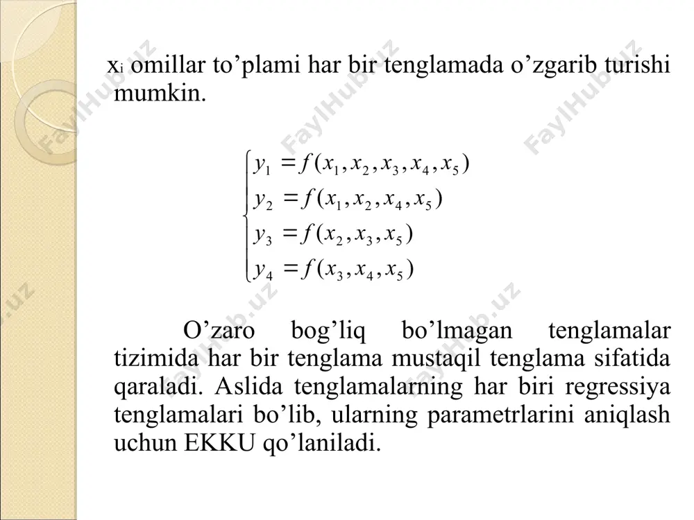 tenglamalar tizimi ko’rinishidagi ekonometrik modellar - Page 5