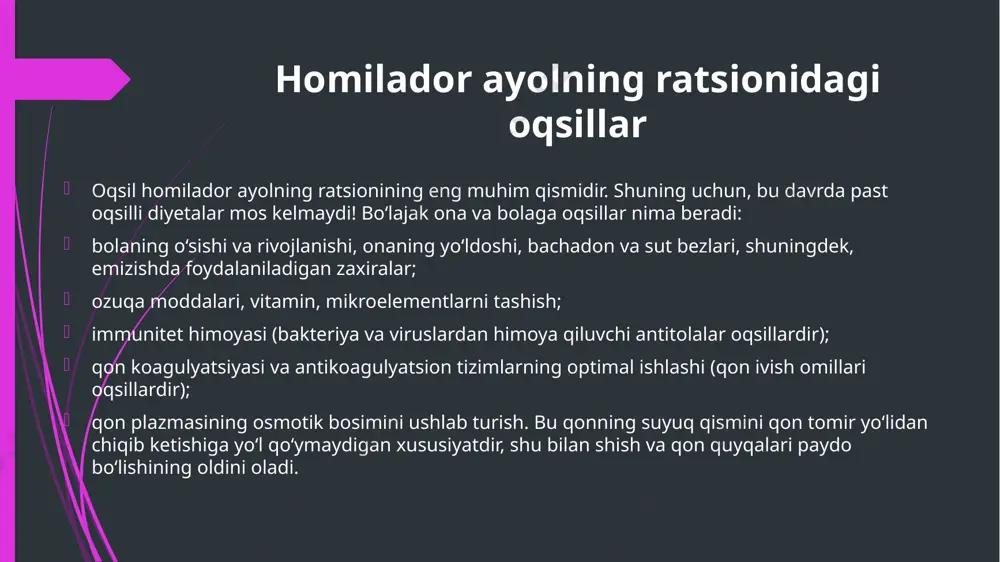 homiladorayollarning ovqatlanish jihatlari - Page 5
