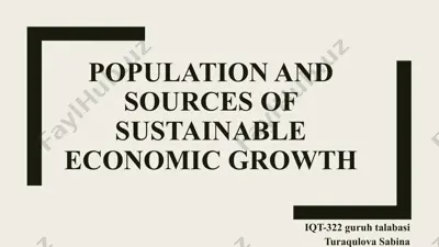 population and sources of sustainable economic growth — PPTX
